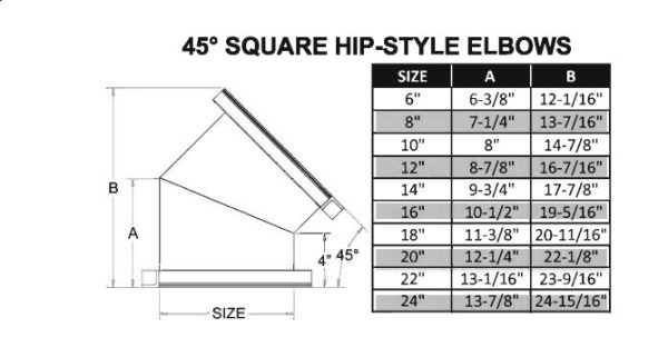 45° Square Fixed Elbow - Image 2